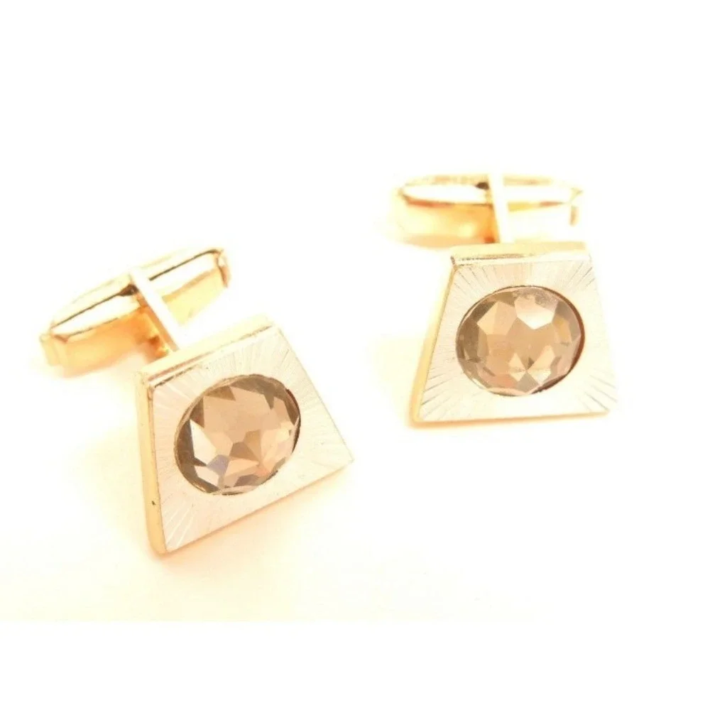 Vintage Trapezoid Shape‎ Rhinestone cufflinks
